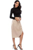 Load image into Gallery viewer, Champagne Asymmetrical Side Slit Skirt