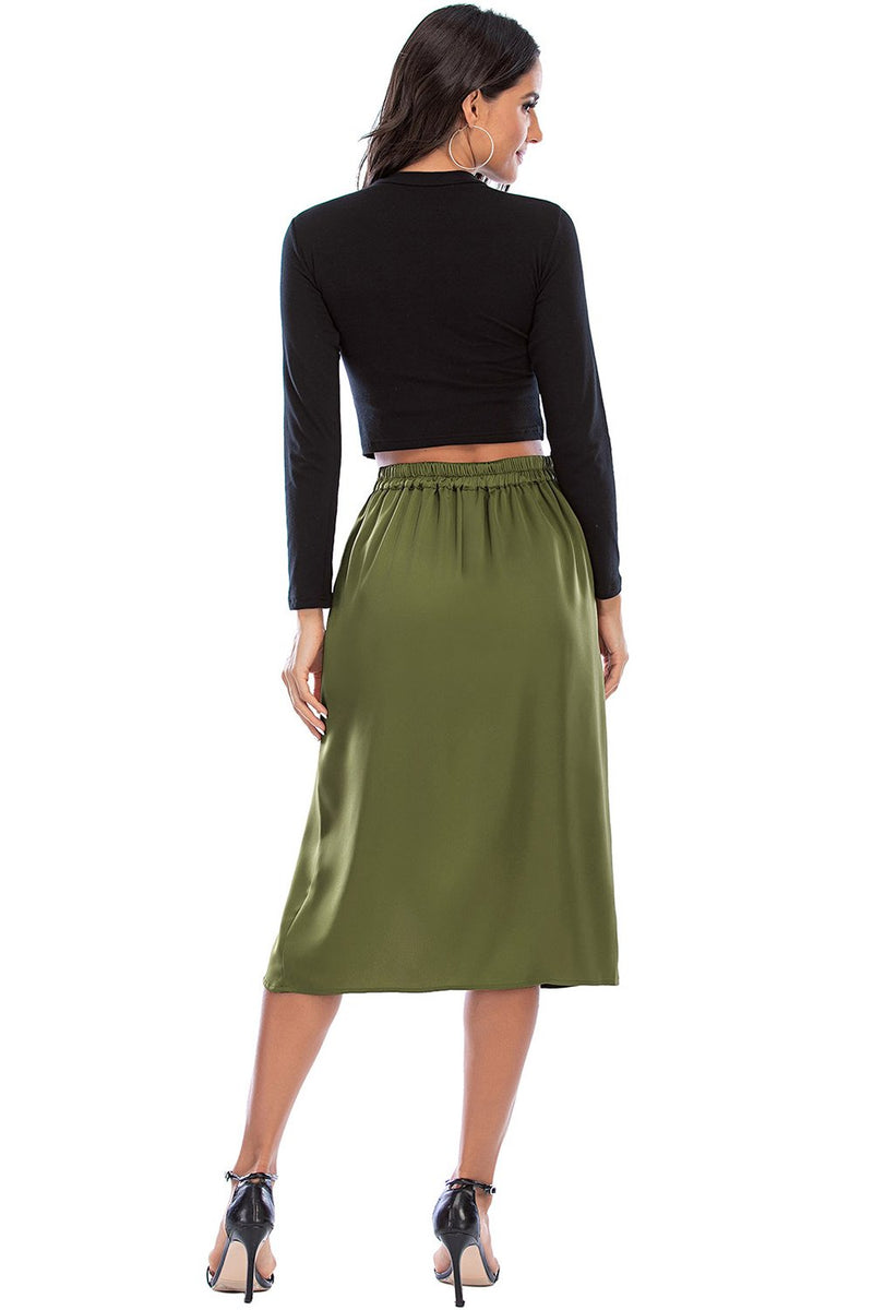 Load image into Gallery viewer, Champagne Asymmetrical Side Slit Skirt