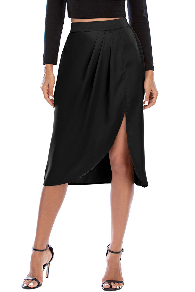 Load image into Gallery viewer, Champagne Asymmetrical Side Slit Skirt