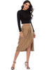 Load image into Gallery viewer, Champagne Asymmetrical Side Slit Skirt