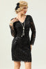 Load image into Gallery viewer, Apricot Long Sleeves 1920s Dress