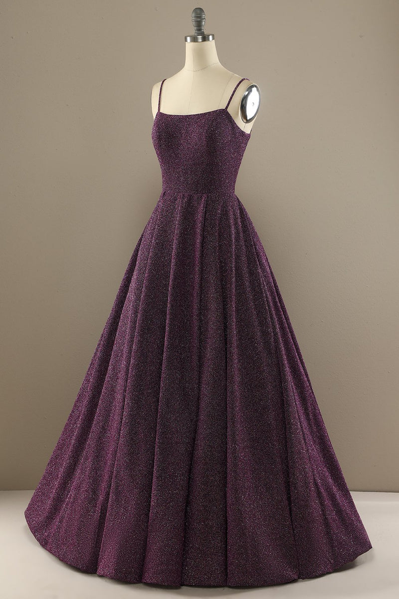 Load image into Gallery viewer, Charming A Line Purple Prom Dress with Split Front