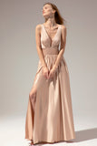 Satin Long Bridesmaid Dress