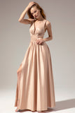 Satin Long Bridesmaid Dress