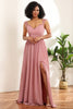 Load image into Gallery viewer, Blush Long Chiffon Bridesmaid Dress with Lace