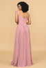 Load image into Gallery viewer, Blush Long Chiffon Bridesmaid Dress with Lace