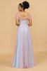 Load image into Gallery viewer, A Line Spaghetti Straps Blue Tulle Long Bridesmaid Dress