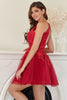 Load image into Gallery viewer, A Line Halter Red Short Homecoming Dress with Appliques