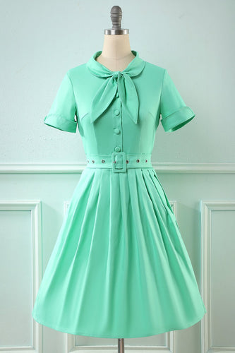 Retro Style Scoop Blue Vintage Dress