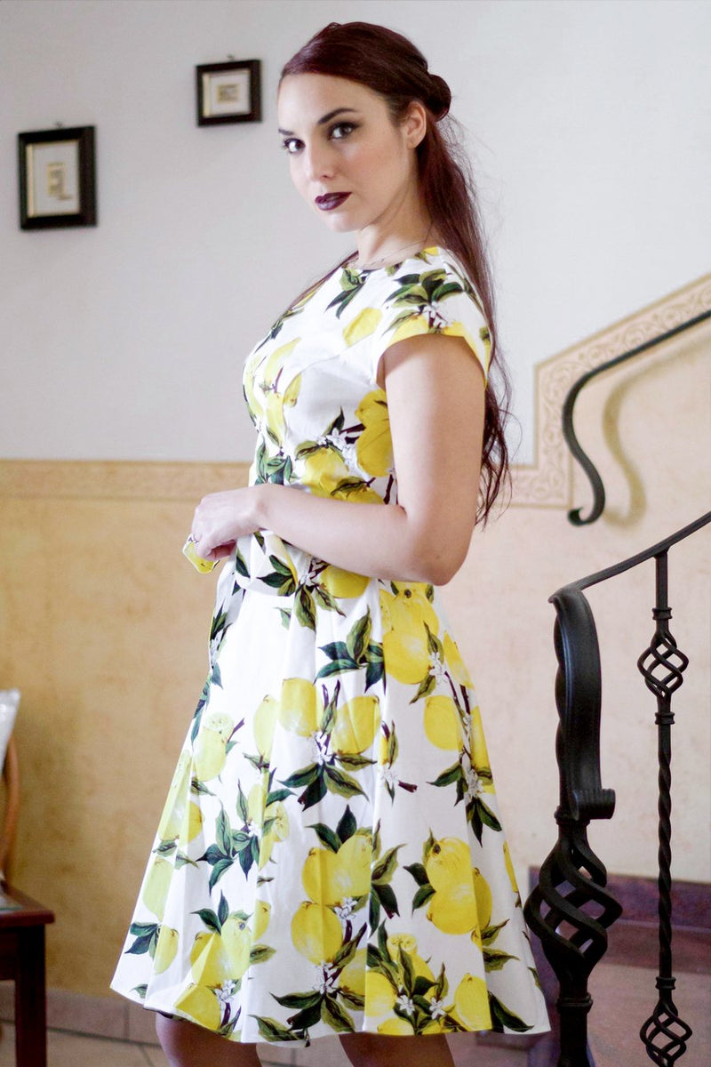 Load image into Gallery viewer, Lemon Floral Printed Dress