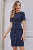 Load image into Gallery viewer, Navy Scoop Vintage Dress 1960s Dress