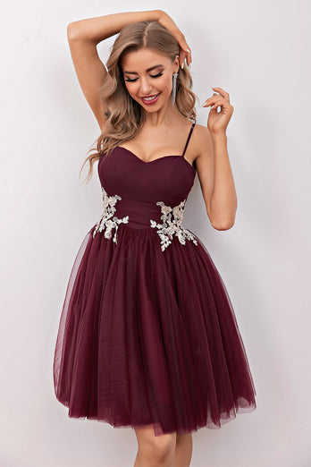 Burgundy Cute Short Prom Dress