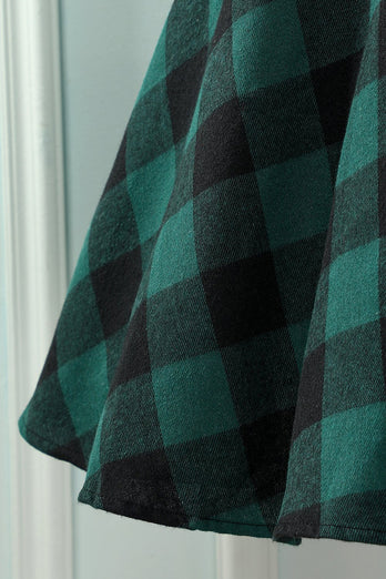 Green Plaid Vintage Tartan Dress