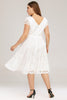 Load image into Gallery viewer, Plus Size White Midi Lace Dress