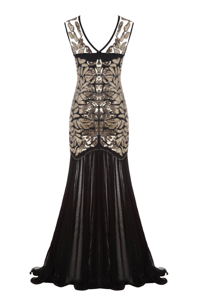 Load image into Gallery viewer, Black 1920s Flapper Glitter Dresses