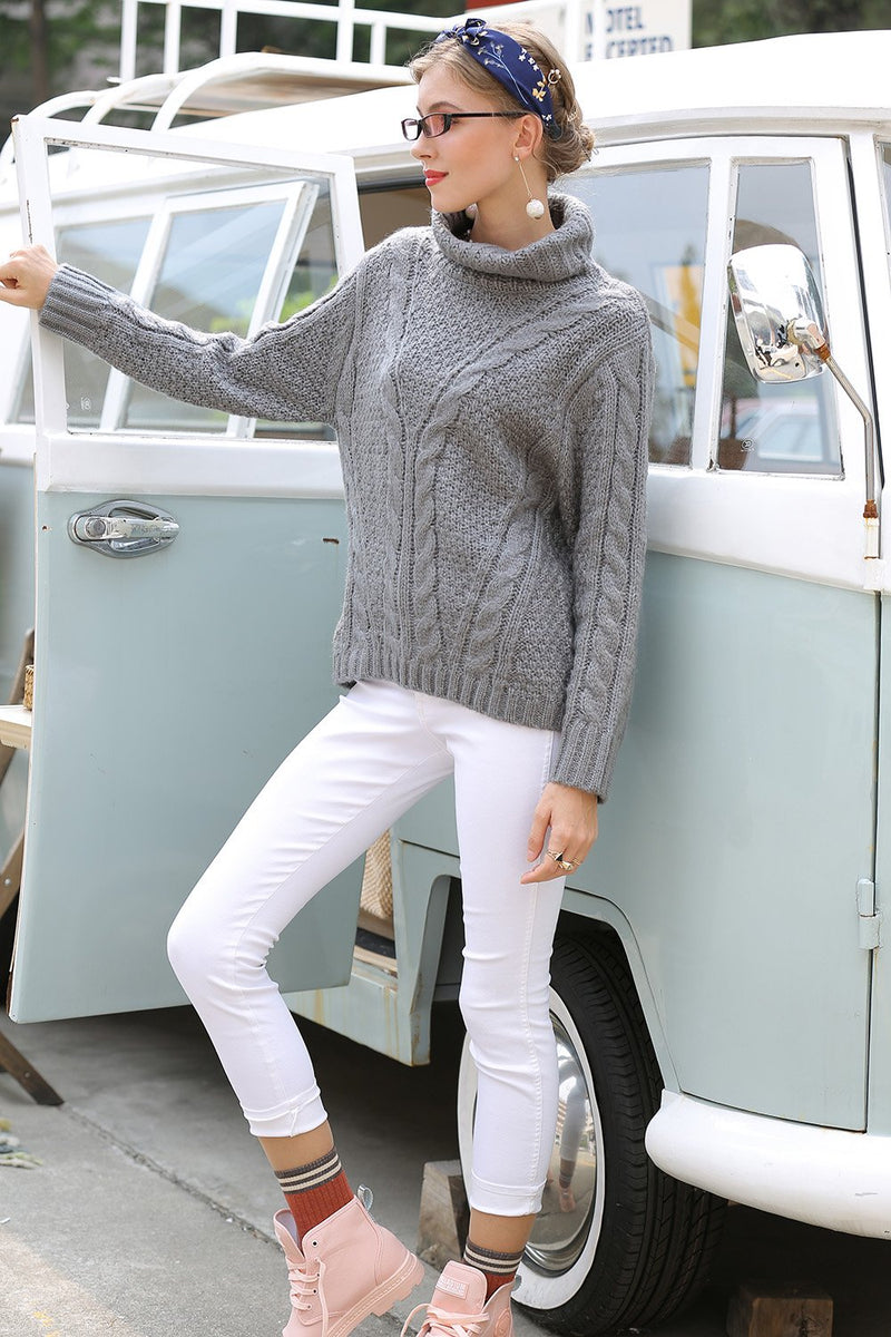Load image into Gallery viewer, Gray Winter Long Sleeves Sweater