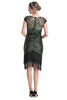 Load image into Gallery viewer, Dark Green Sequin 1920s Dress