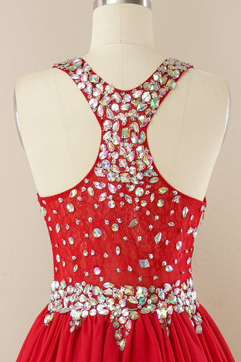 Red Beading Graduation Dress