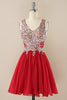 Load image into Gallery viewer, Red Beading Graduation Dress