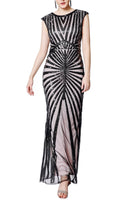Load image into Gallery viewer, Mermaid Black 1920s Sequined Flapper Dress
