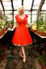 Load image into Gallery viewer, Red V Neck Swing Dress