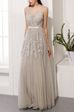 Grey Appliques Dress