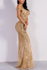 Load image into Gallery viewer, Off Shoulder Mermaid Sequins Dress