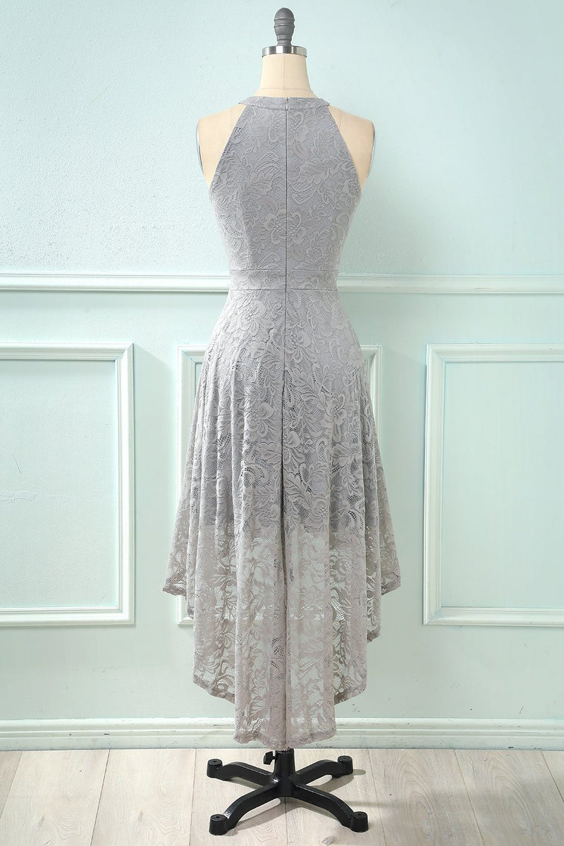 Load image into Gallery viewer, High Low Halter Sleeveless Lace Dress