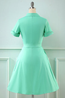 Retro Style Scoop Blue Vintage Dress