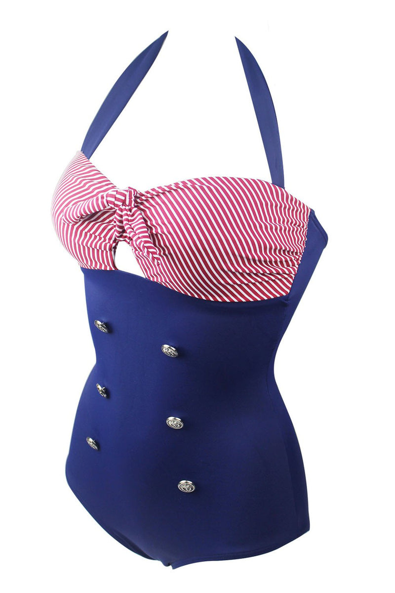 Load image into Gallery viewer, Navy One Piece Swimsuit