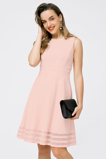 Solid Light Pink Midi Dress