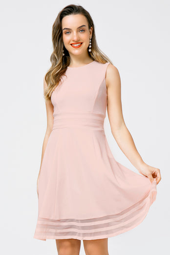 Solid Light Pink Midi Dress