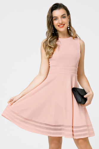 Solid Light Pink Midi Dress