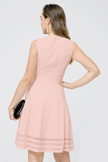 Solid Light Pink Midi Dress