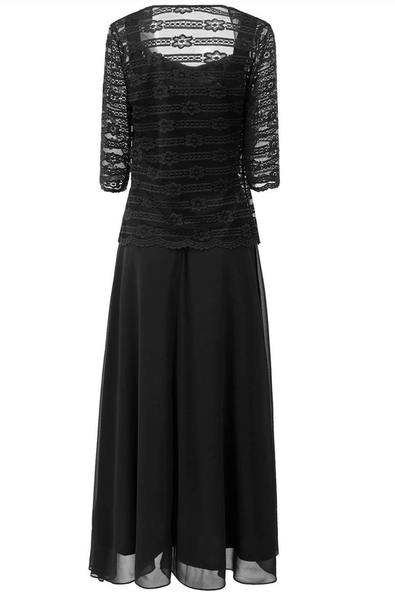 Load image into Gallery viewer, Long Chiffon Lace Mother Dress