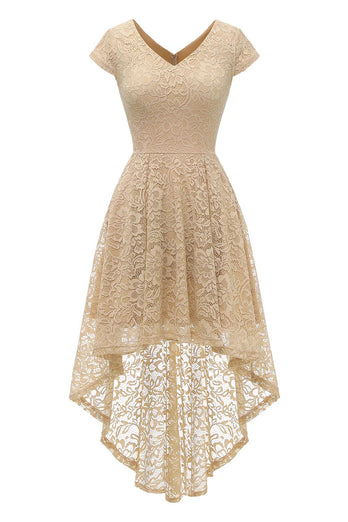 Champagne High-low Lace Dress