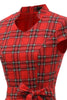 Load image into Gallery viewer, Red Plaid Vintage Plus Dress with Bowknot