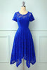 Load image into Gallery viewer, Royal Blue Asymmetrical Midi Dress