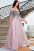 Load image into Gallery viewer, A Line Off the Shoulder Prom Dress with Beading