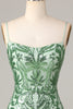 Load image into Gallery viewer, Fanciful Flirt Bodycon Spaghetti Straps Green Sequins Short Homecoming Dress