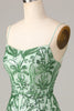 Load image into Gallery viewer, Fanciful Flirt Bodycon Spaghetti Straps Green Sequins Short Homecoming Dress