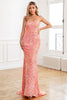 Load image into Gallery viewer, Mermaid Spaghetti Straps Coral Sequins Prom Dress