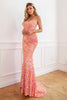 Load image into Gallery viewer, Mermaid Spaghetti Straps Coral Sequins Prom Dress