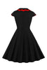 Load image into Gallery viewer, Black Xmas Dress with Christmas Tree Cap Sleeves