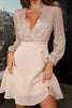 Load image into Gallery viewer, Champagne V-Neck Sequined Homecoming Dress