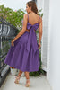 Load image into Gallery viewer, Violet Spaghetti Straps Summer Dress With Bow