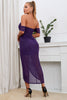 Load image into Gallery viewer, Violet Off The Shoulder Sequined Wedding Guest Dress