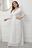 Load image into Gallery viewer, Plus Size V-Neck Lace Pink Mother Of The Bride Dress