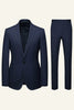 Load image into Gallery viewer, Dark Blue Notched Lapel 2 Piece Men&#39;s Suits