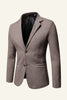 Load image into Gallery viewer, Khaki Tweed Notched Lapel Men Wedding Blazer